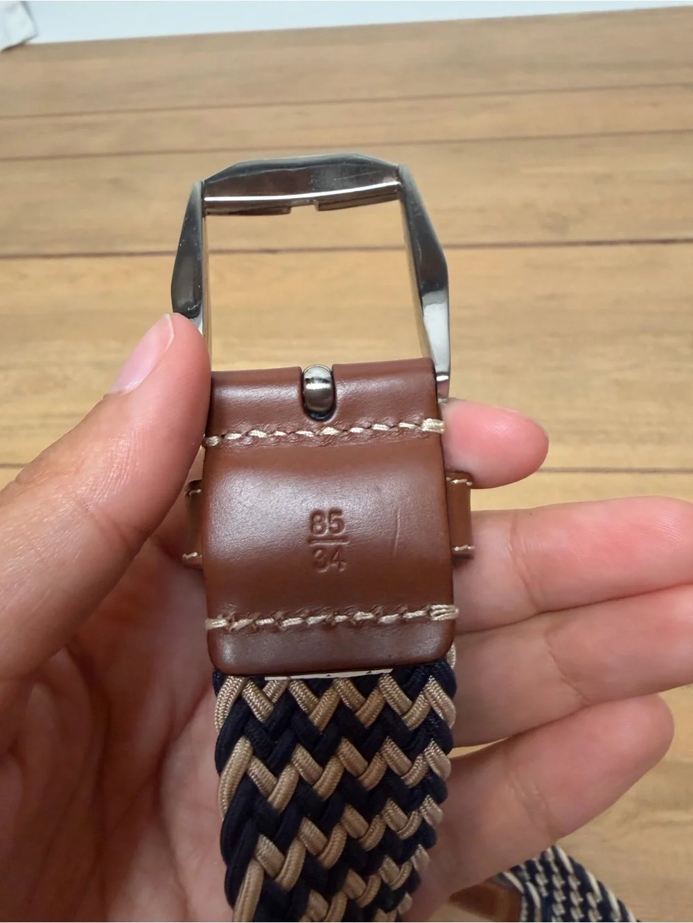 Martin Dingman Newport Woven Italian Stretch Belt size 34